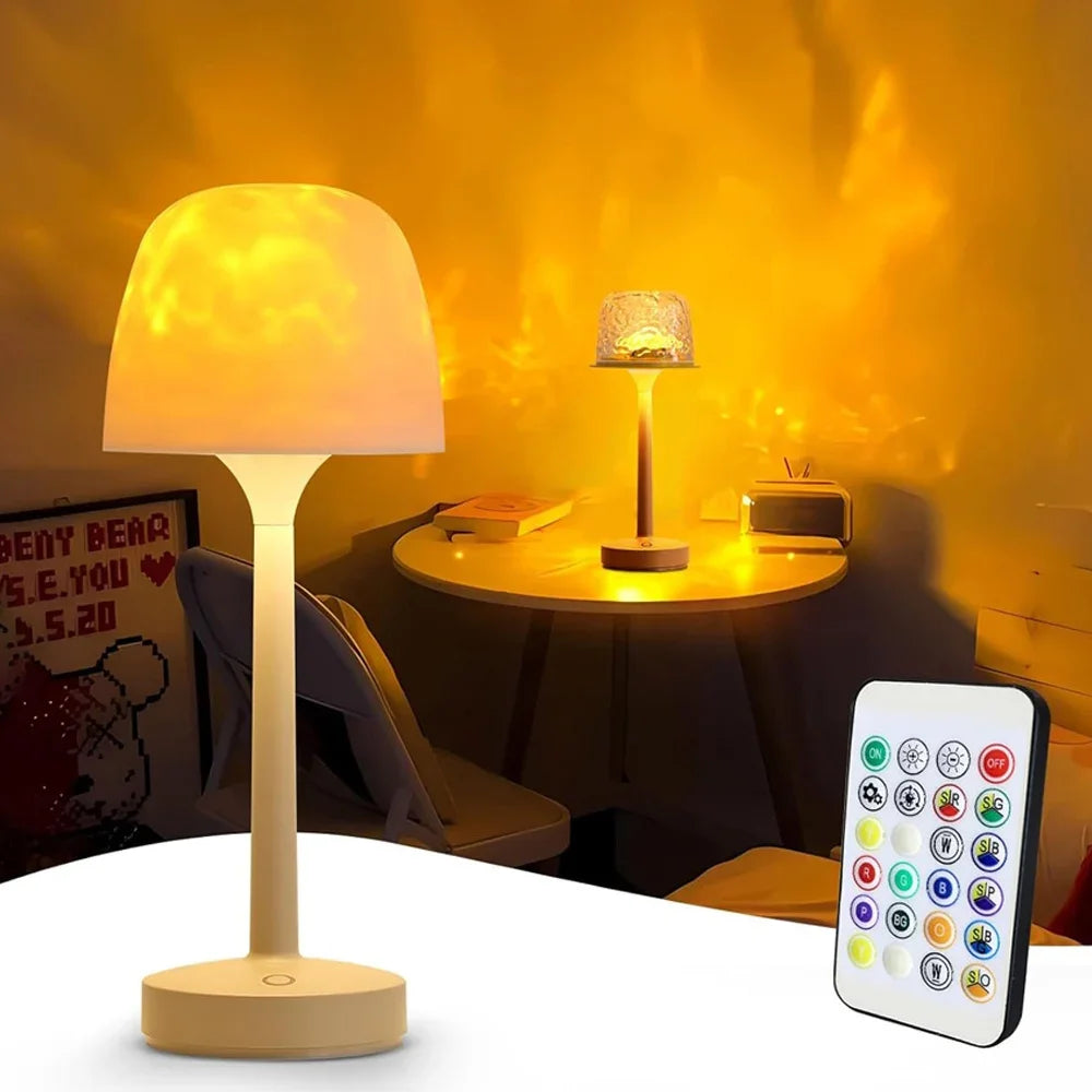 Transform Your Space with the Aurora Projection Night Light - Colorful Mushroom Lamp with Remote Control for a Magical Atmosphere