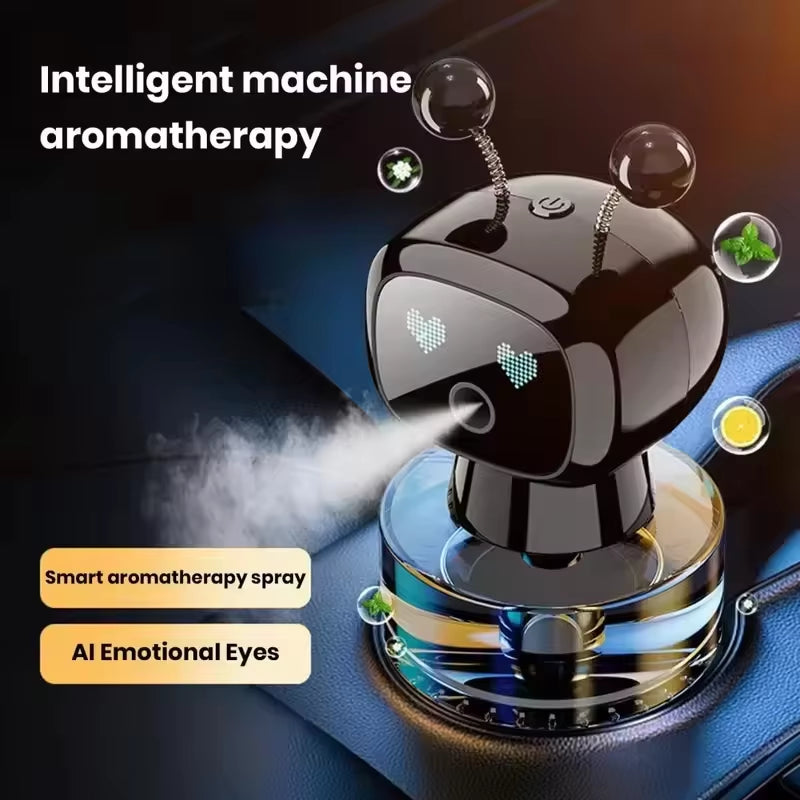 Car Air Freshener AI Rechargeable Car Aroma Diffuser Smart Eyes 4 Levels of Adjustable Intelligent Car Diffuser Air Freshener