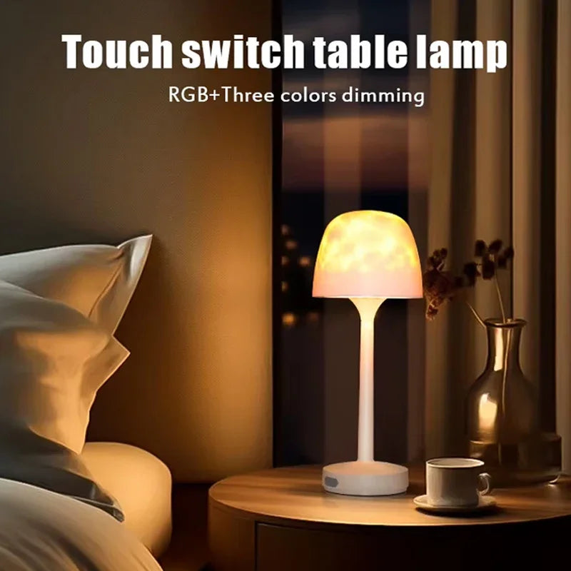 Transform Your Space with the Aurora Projection Night Light - Colorful Mushroom Lamp with Remote Control for a Magical Atmosphere