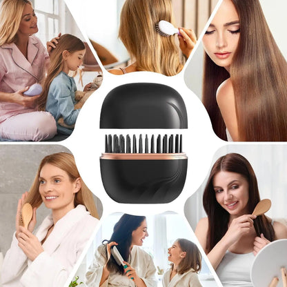 Revolutionary Mini Cordless Hair Straightener Brush - Rechargeable, Anti-Scald, and USB Charging for Effortless Styling Anywhere!